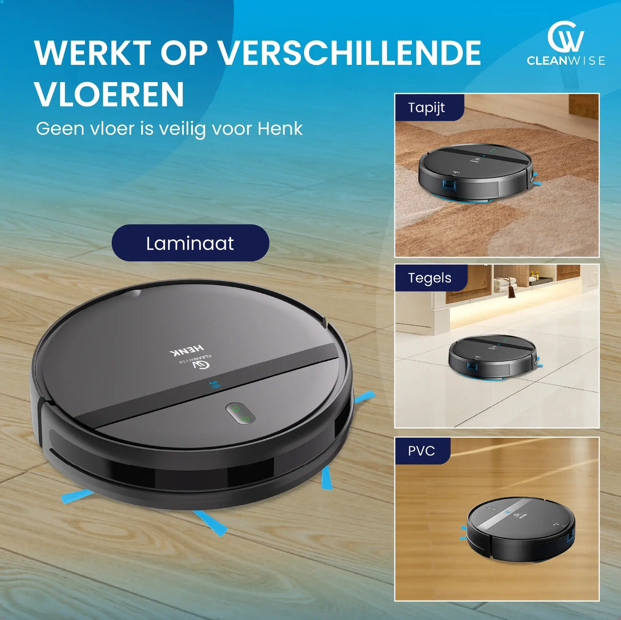 CleanWise Henk - Robotstofzuiger met dweilfunctie - Dweilrobot