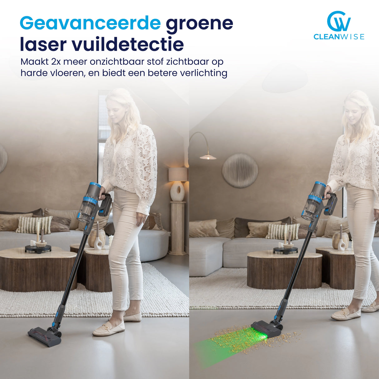 CleanWise Rita Steelstofzuiger - Krachtige Draadloze Steelstofzuiger