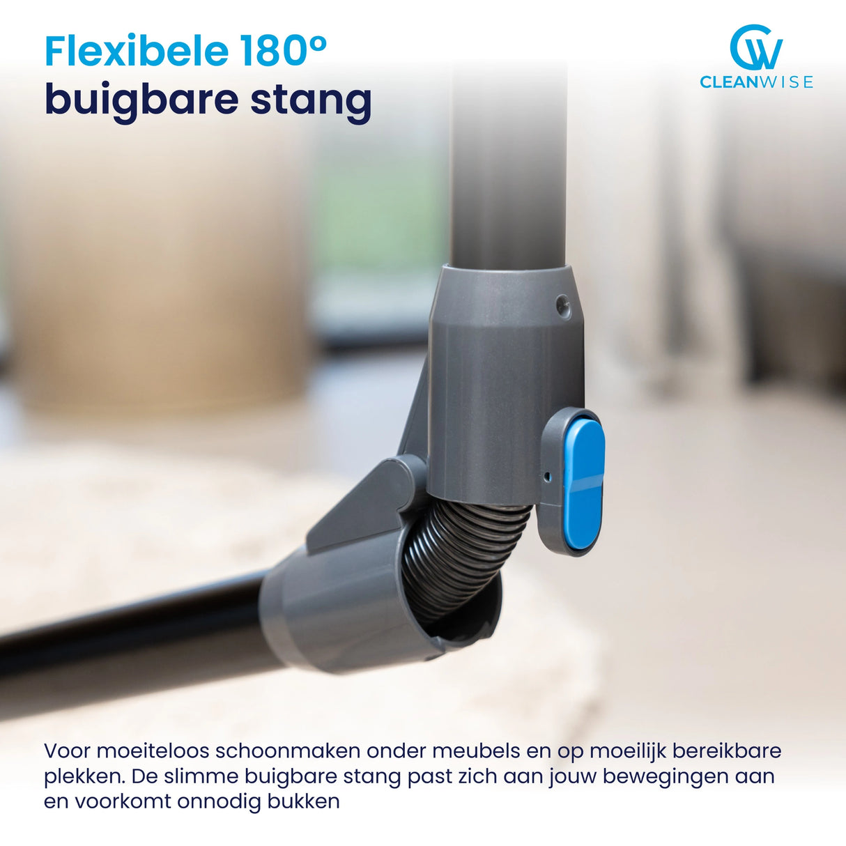 CleanWise Rita Flex Steelstofzuiger - Krachtige Draadloze Steelstofzuiger