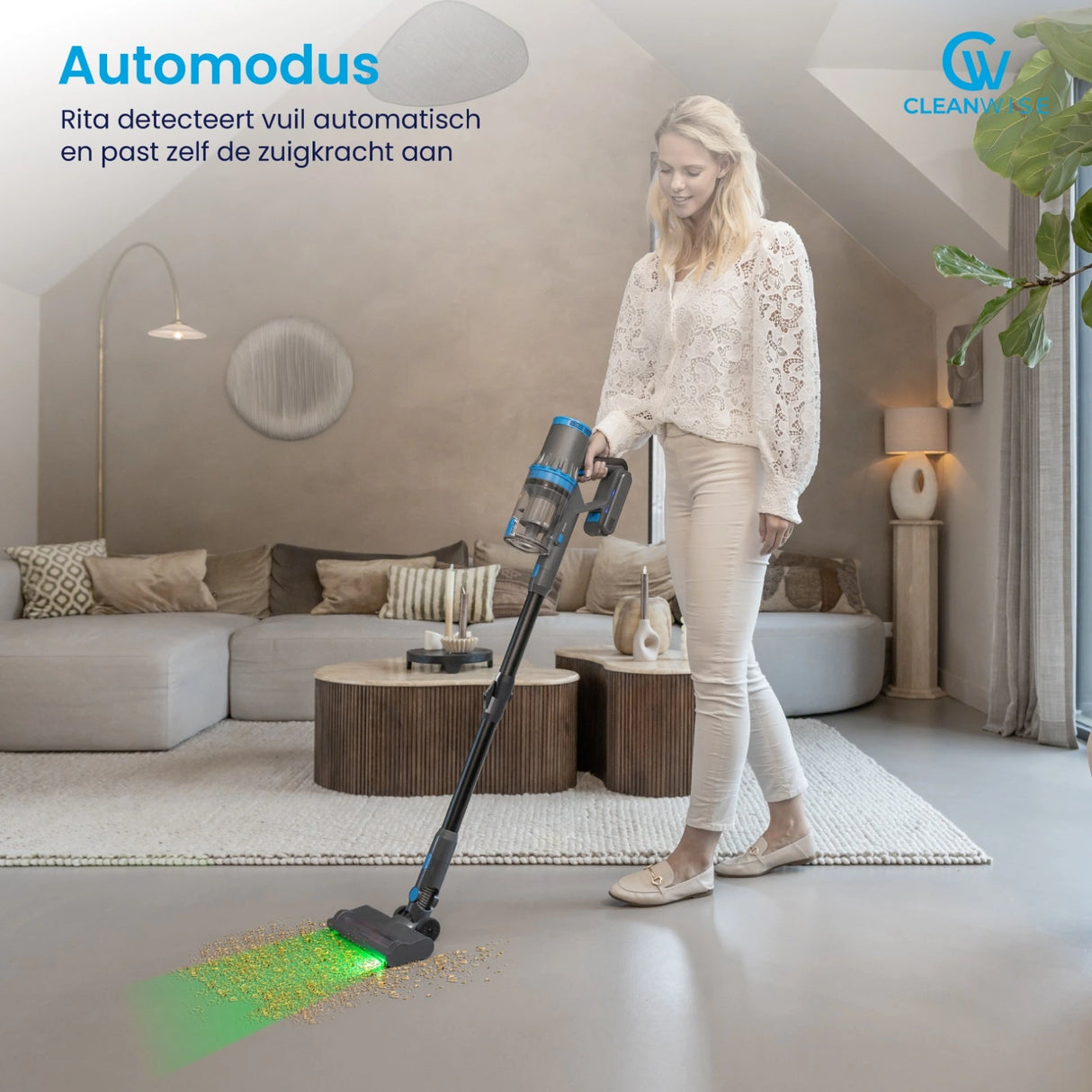 CleanWise Rita Flex Steelstofzuiger - Krachtige Draadloze Steelstofzuiger