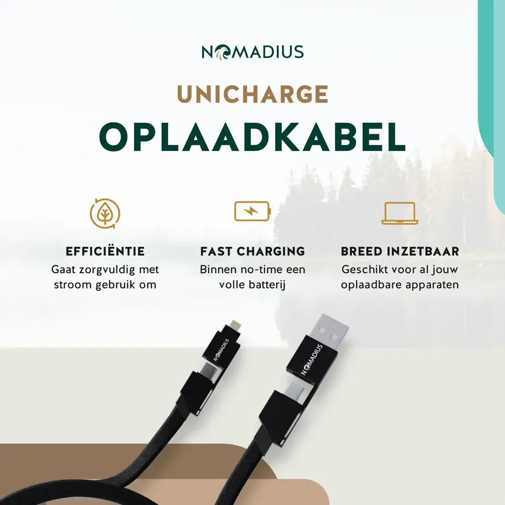Nomadius UniCharge 1.5M - Universele Oplaadkabel - Fast Charging