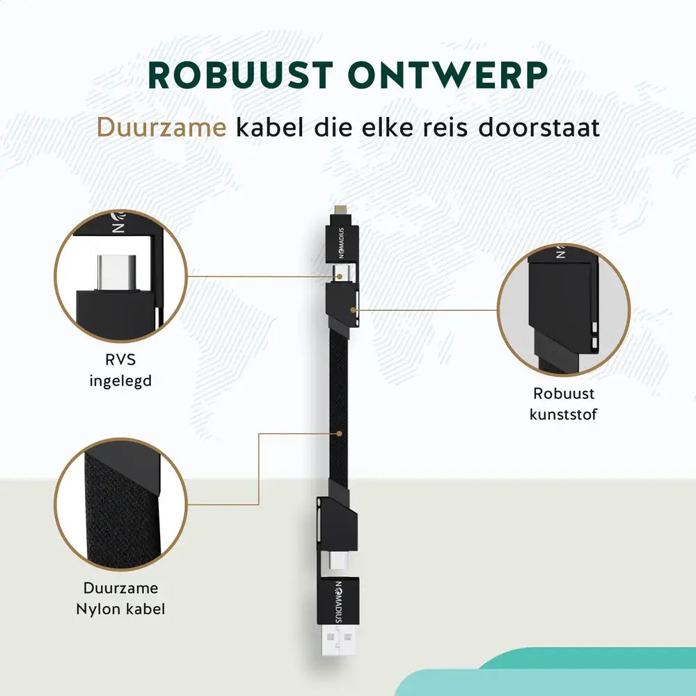 Nomadius UniCharge Mini - Universele Oplaadkabel - Fast Charging