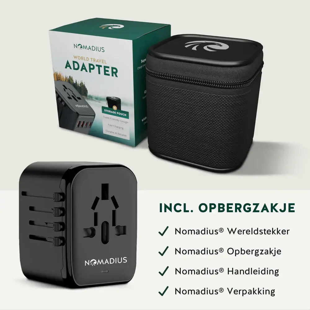 Nomadius Wereldstekker - Fast Charging Reisstekker - Wereldstekkers