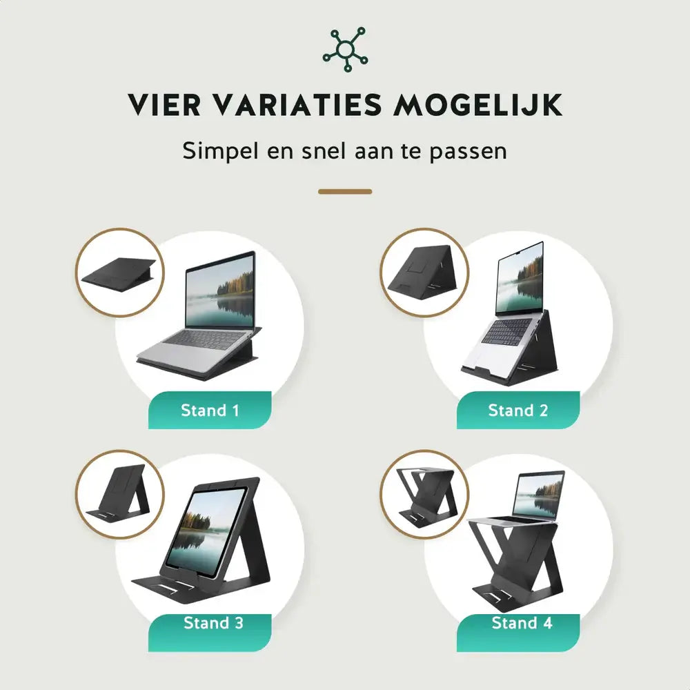 Nomadius X Stand - Opvouwbare Laptop Stand - Zit Sta Laptop Standaard