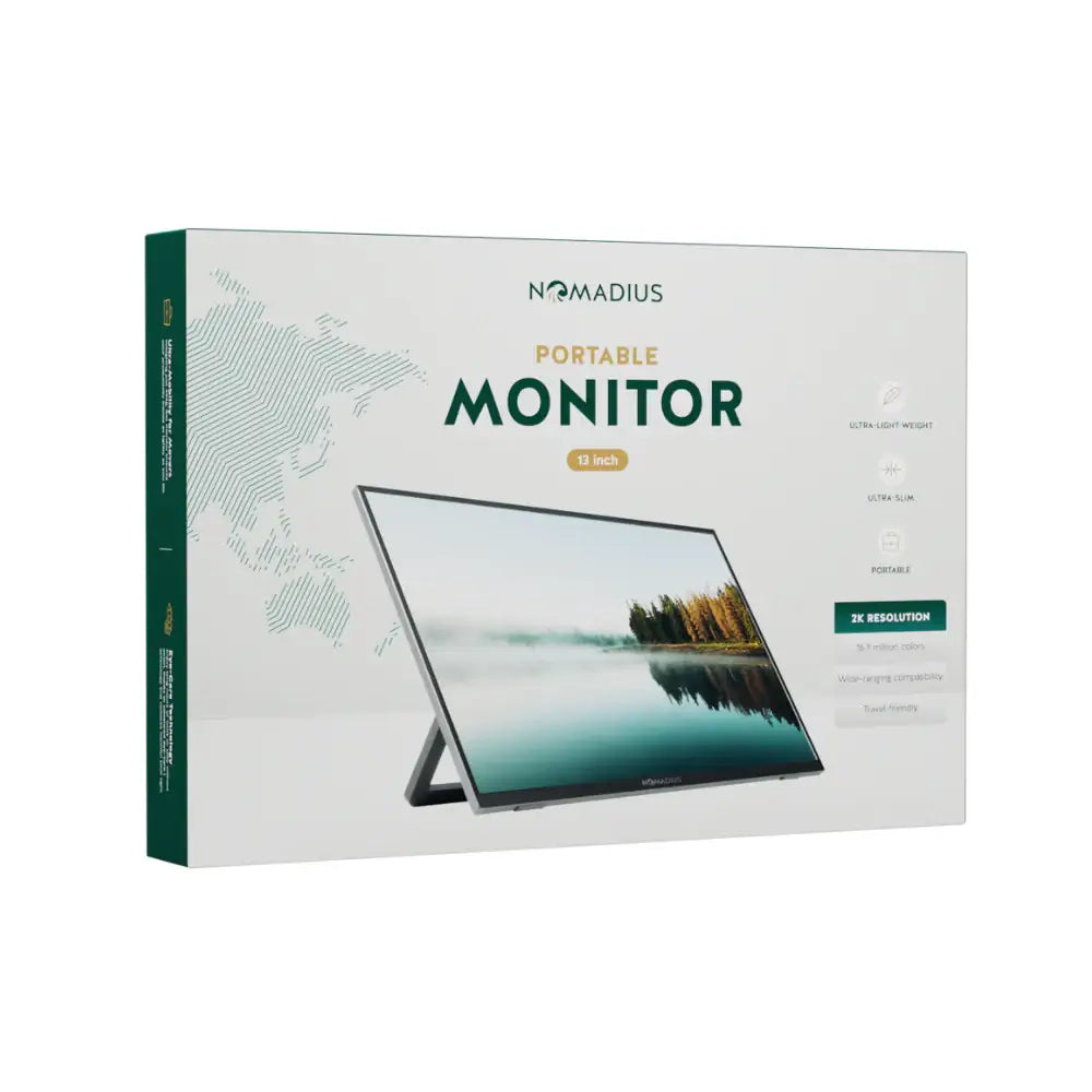 Nomadius® Portable Monitor - 13 Inch 2K - Ultra Lichtgewicht en Dun