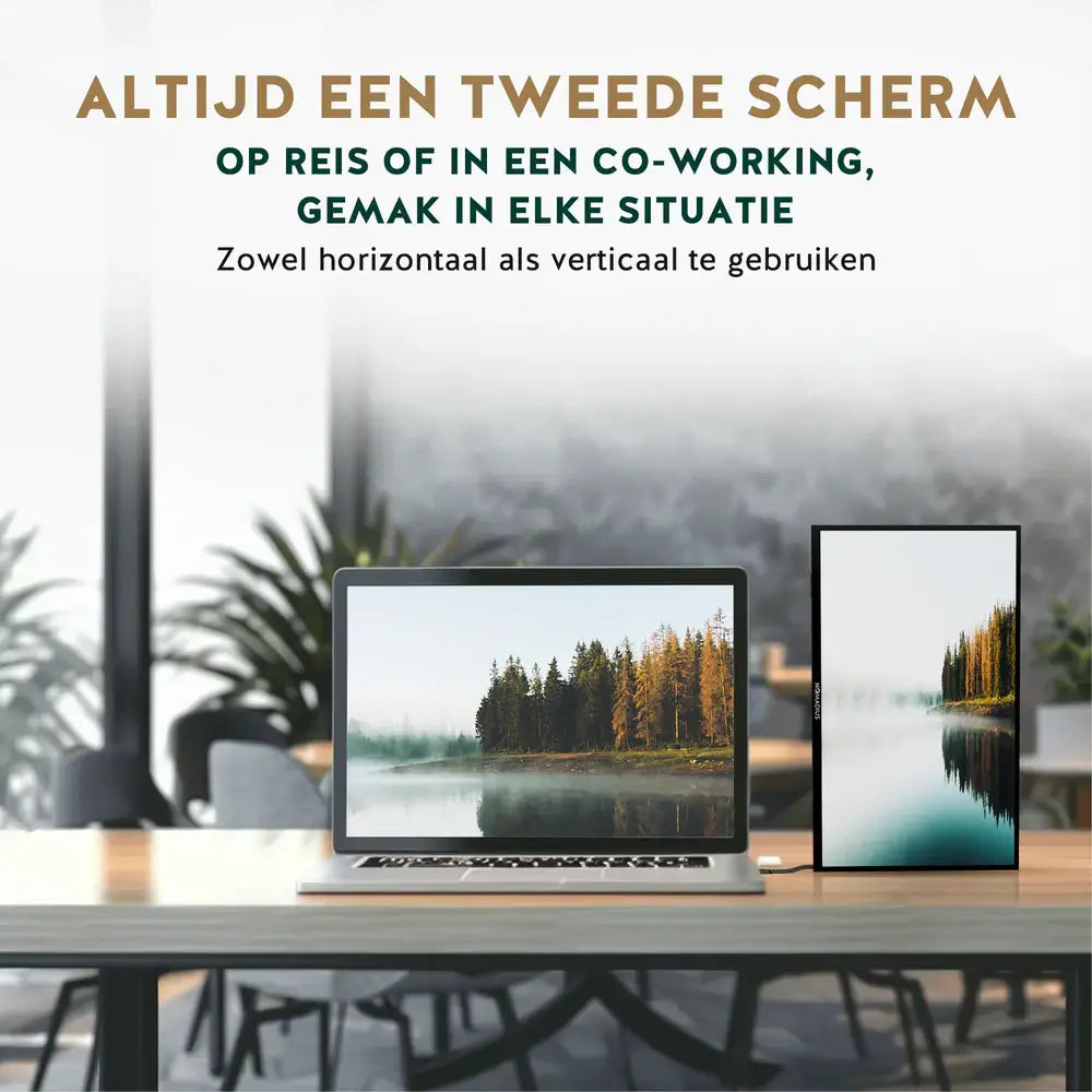 Nomadius® Portable Monitor + Sleeve - 13 Inch 2K - Ultra Lichtgewicht en Dun