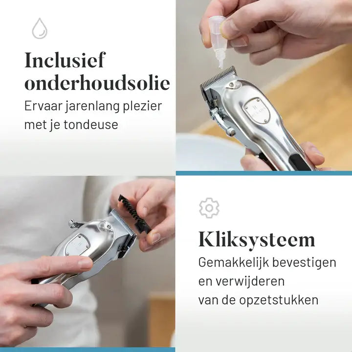 Revahs Clipper One - Professionele Tondeuse voor Mannen - 7200 RPM - LCD Display - RVS messen