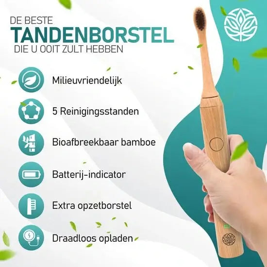 Sanitos Bamboe Elektrische Tandenborstel - Eco-vriendelijk & Duurzaam