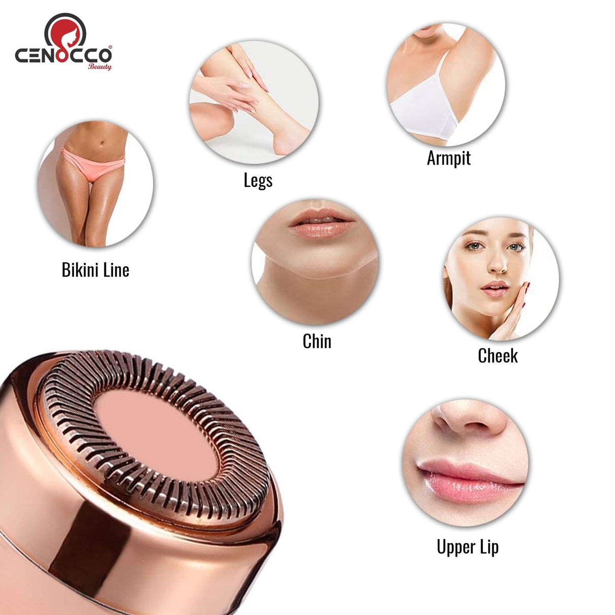Cenocco Beauty CC-9095 – 2-in-1 Wenkbrauwtrimmer & Gezichtsscheerapparaat