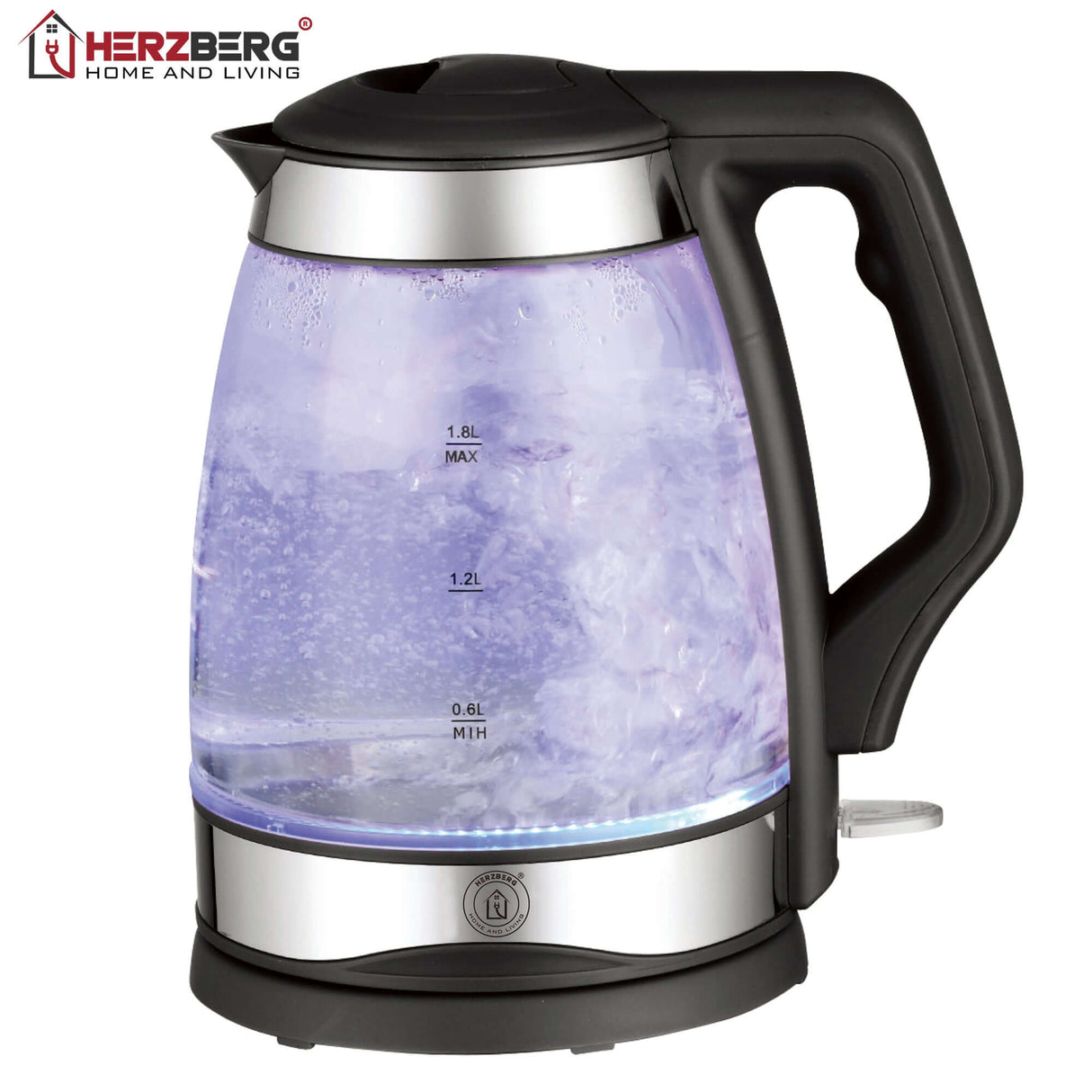 Elektrische Glazen Waterkoker – 1.8L met LED-Verlichting en Snelle Kookfunctie