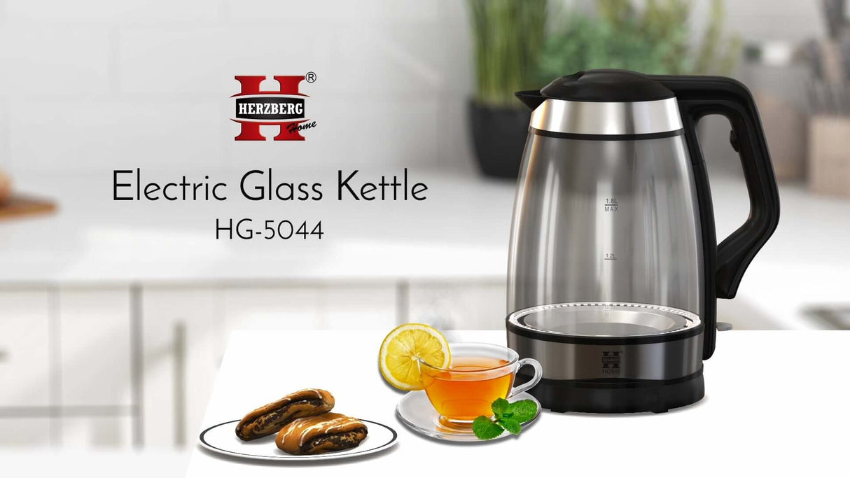 Elektrische Glazen Waterkoker – 1.8L met LED-Verlichting en Snelle Kookfunctie