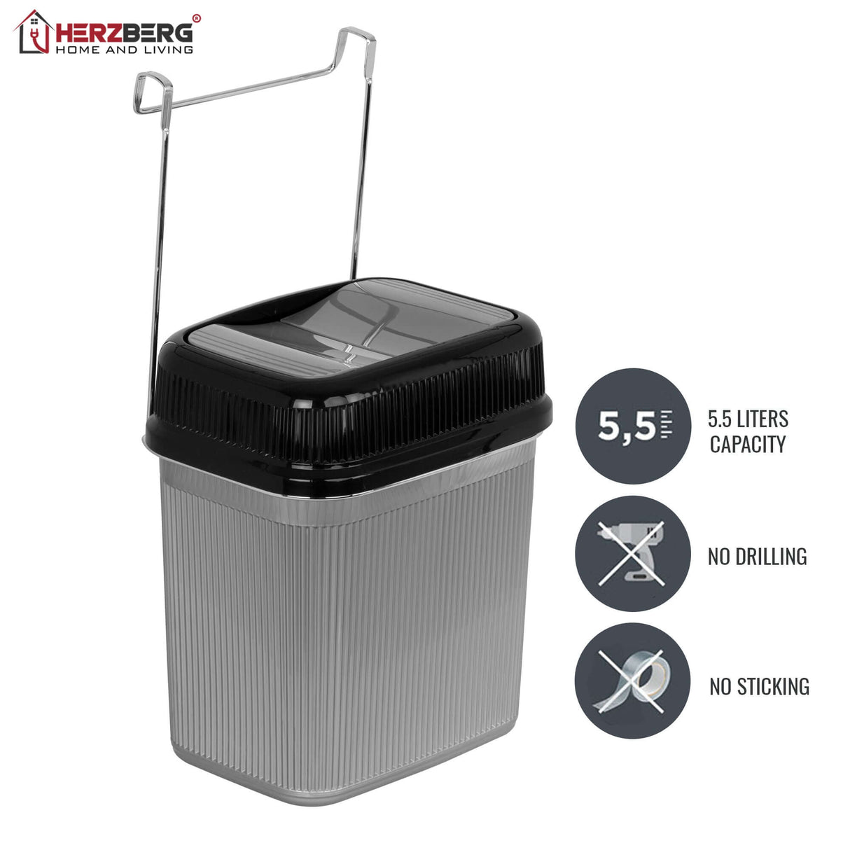 Herzberg HG-KBB756 – Overkast Vuilnisbak (5,5L)