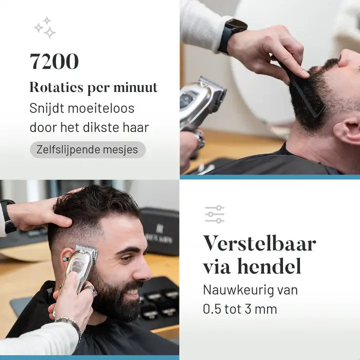 Revahs Clipper One - Professionele Tondeuse voor Mannen - 7200 RPM - LCD Display - RVS messen