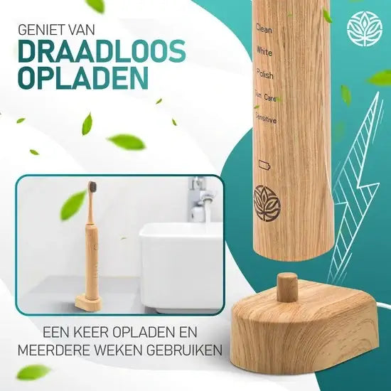 Sanitos Bamboe Elektrische Tandenborstel - Eco-vriendelijk & Duurzaam