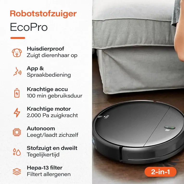 Skoov EcoPulse Robotstofzuiger met Dweilfunctie - Met laad station